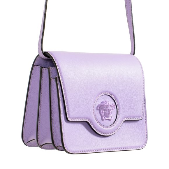 Versace Women's Lilac Textured Leather Medusa Head Crossbody Shoulder Bag - Picture 4 of 10